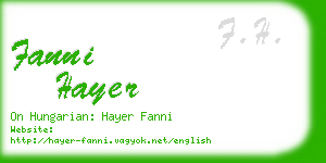 fanni hayer business card